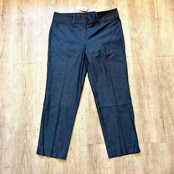 NWT Ann Taylor Factory Signature Straight Crop Pants Charcoal - Picture 1 of 11